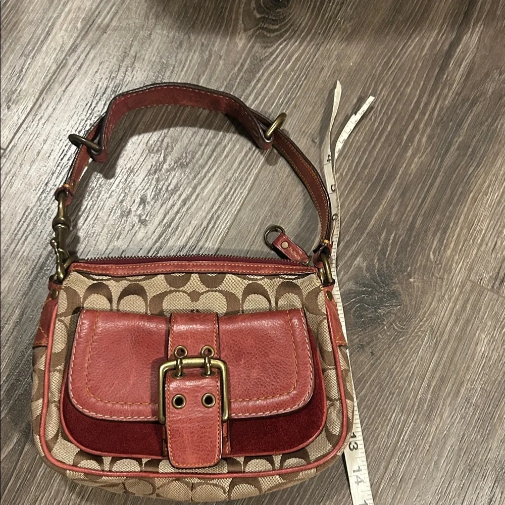 Vintage Y2K Coach Brown and Tan‎ Leather Bag